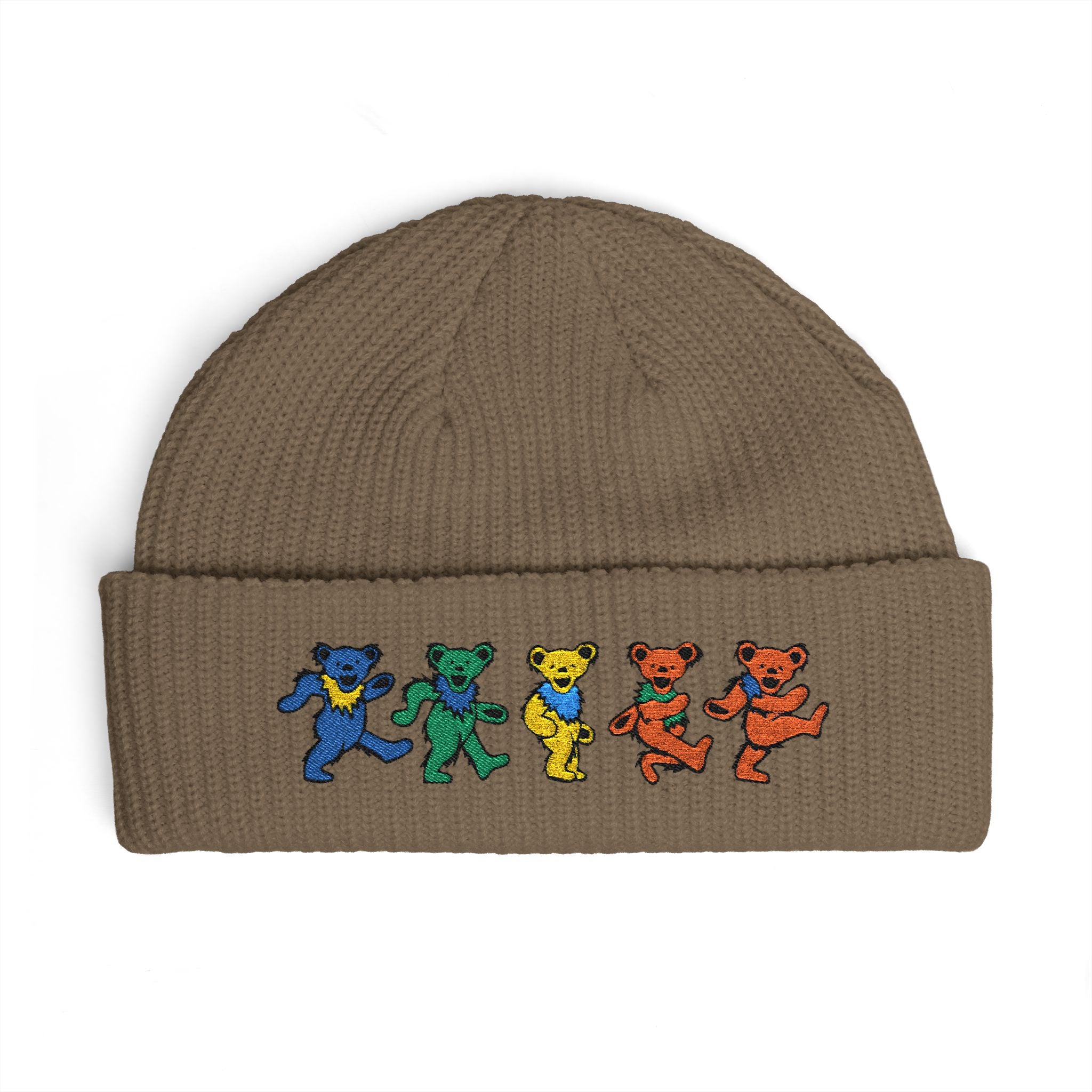 Dancing Tie Dye Bears Cuff Beanie | Embroidered Grateful Dead Style