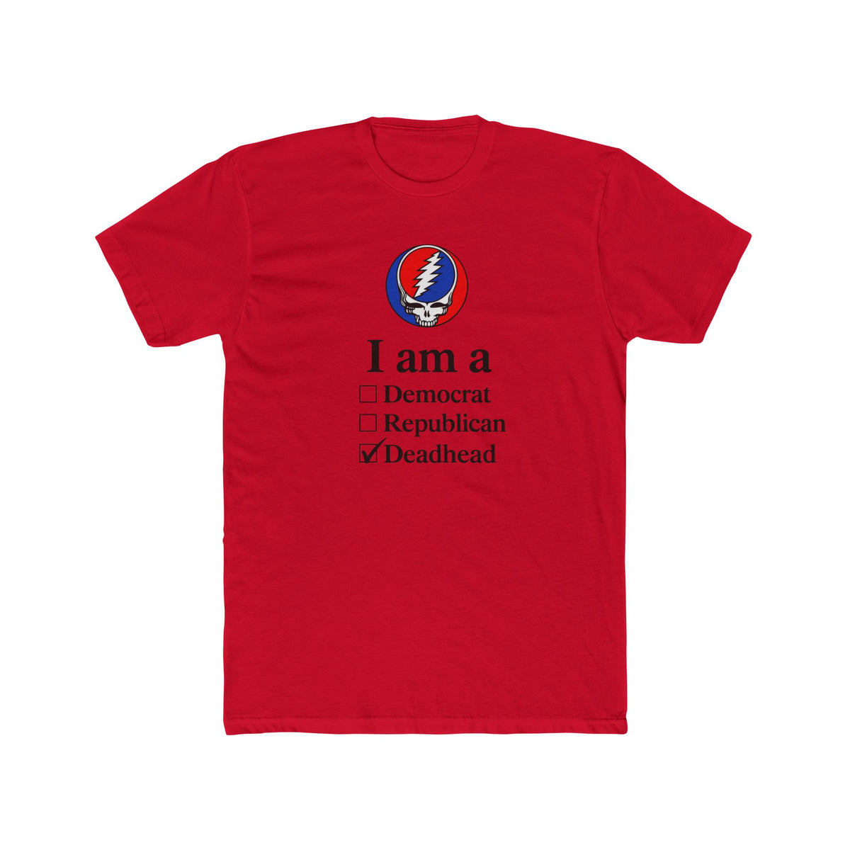 Deadhead Checkbox I am a Deadhead T-Shirt | Grateful Dead Steal Your Face Tee