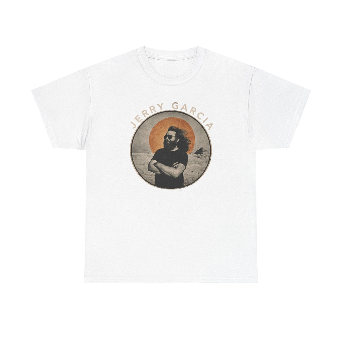 Jerry Garcia Portrait Tee | Retro Sun Circle Band Shirt