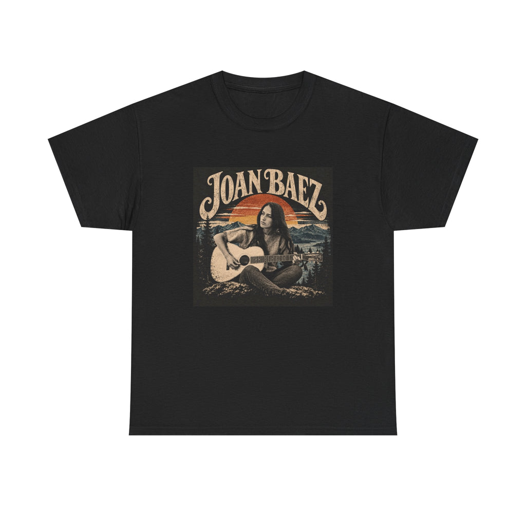 Joan Baez acoustic portrait Tee | Vintage folk musician graphic T-shirt