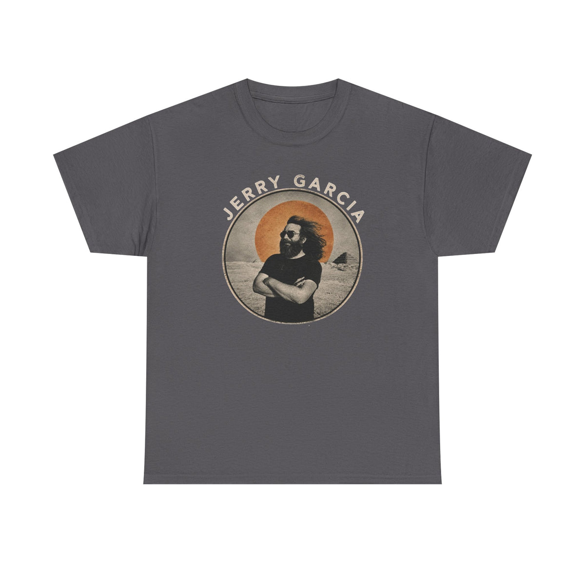 Jerry Garcia Portrait Tee | Retro Sun Circle Band Shirt