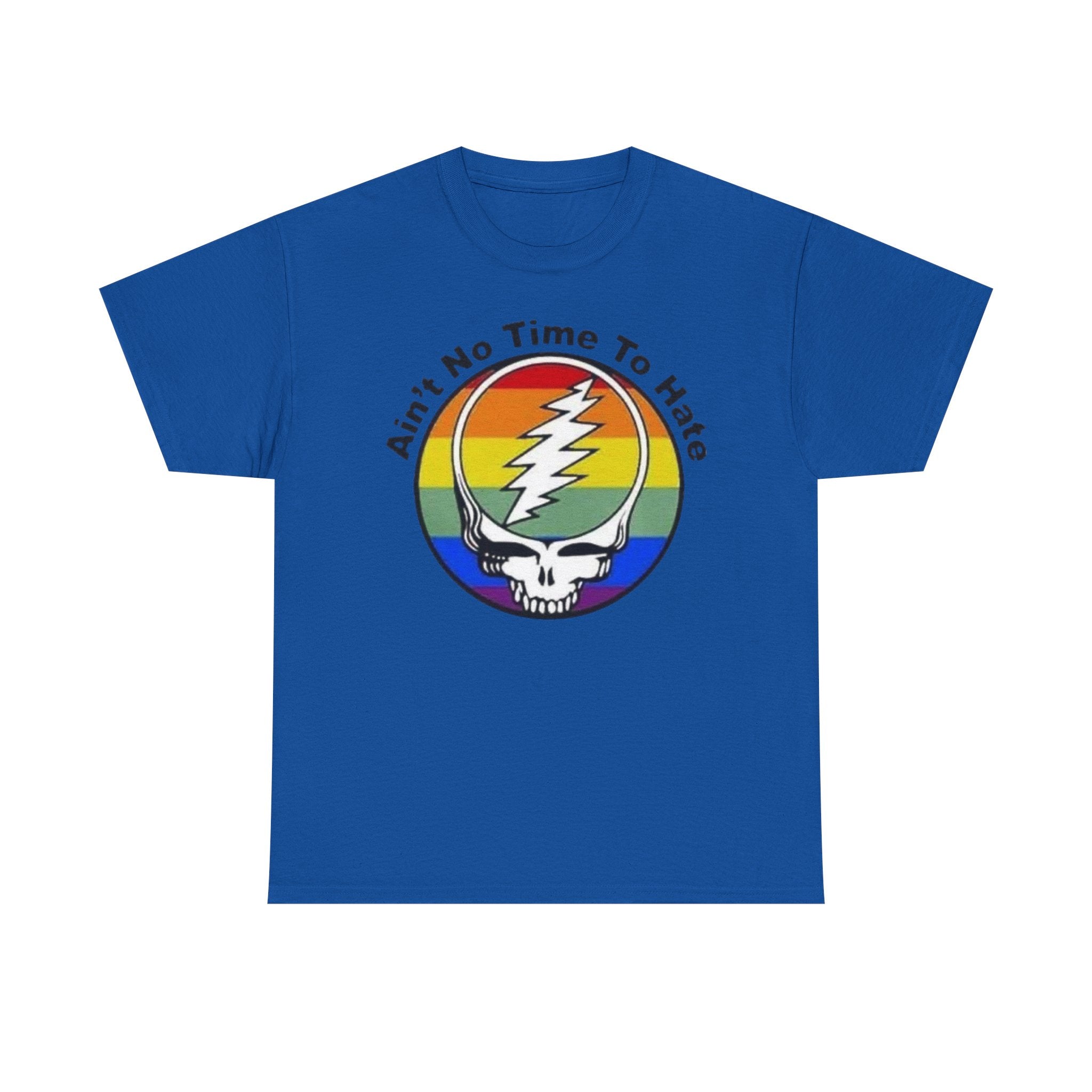 Ain't No Time To Hate Grateful Dead Skull Tee | Rainbow Pride peace love