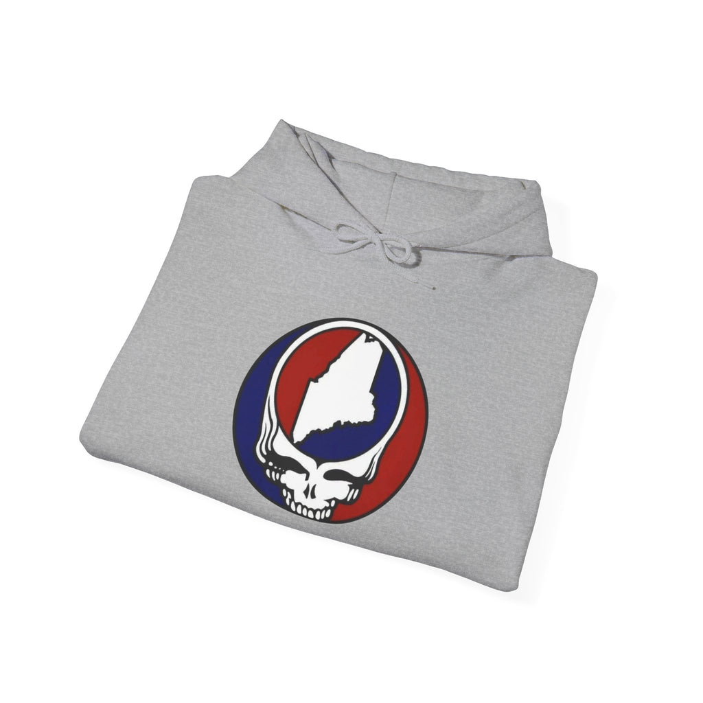 Grateful Dead Maine Skull Hoodie — State Outline Steal Your Face Pullover