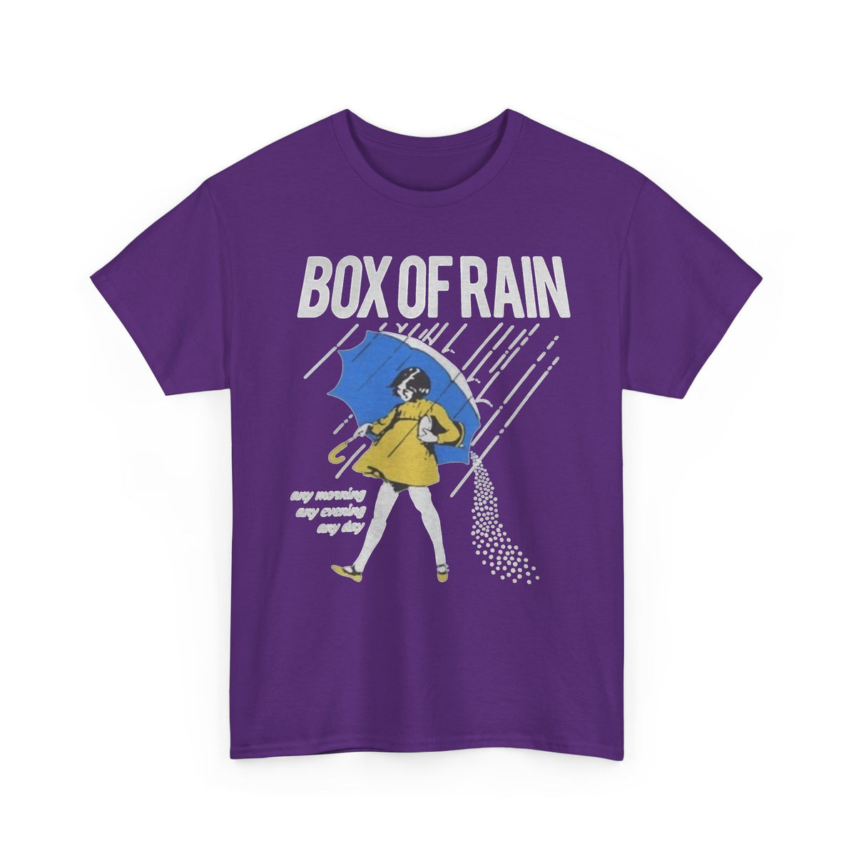 Box of Rain Grateful Dead Tee | Girl with Umbrella, Rainy Day Retro Design
