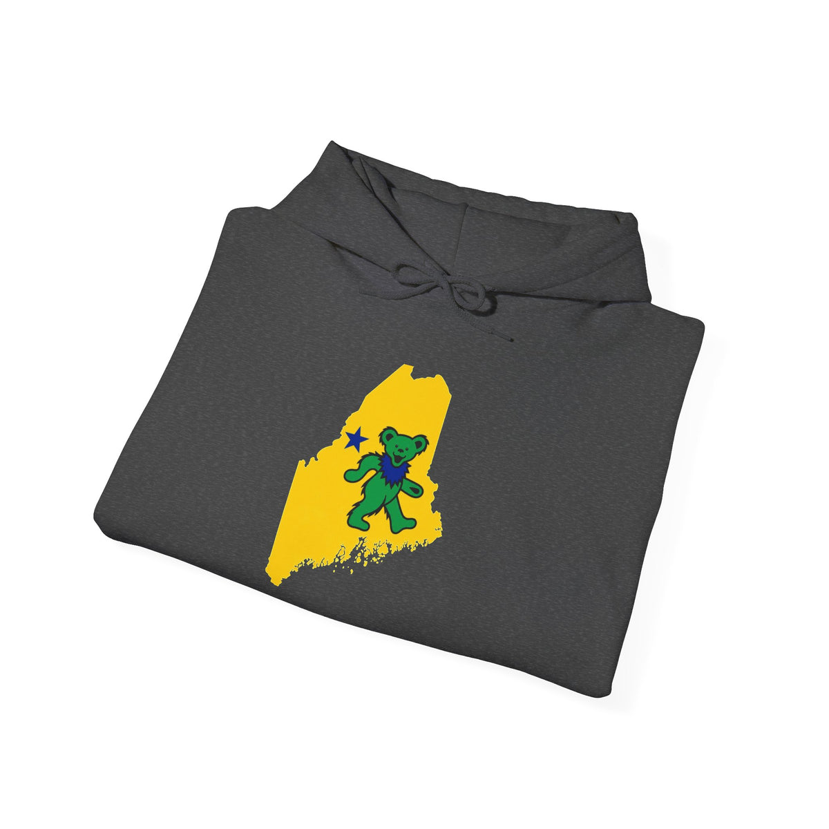 Maine Grateful Dead Bear Hoodie – Maine Outline with Dancing Bear Design