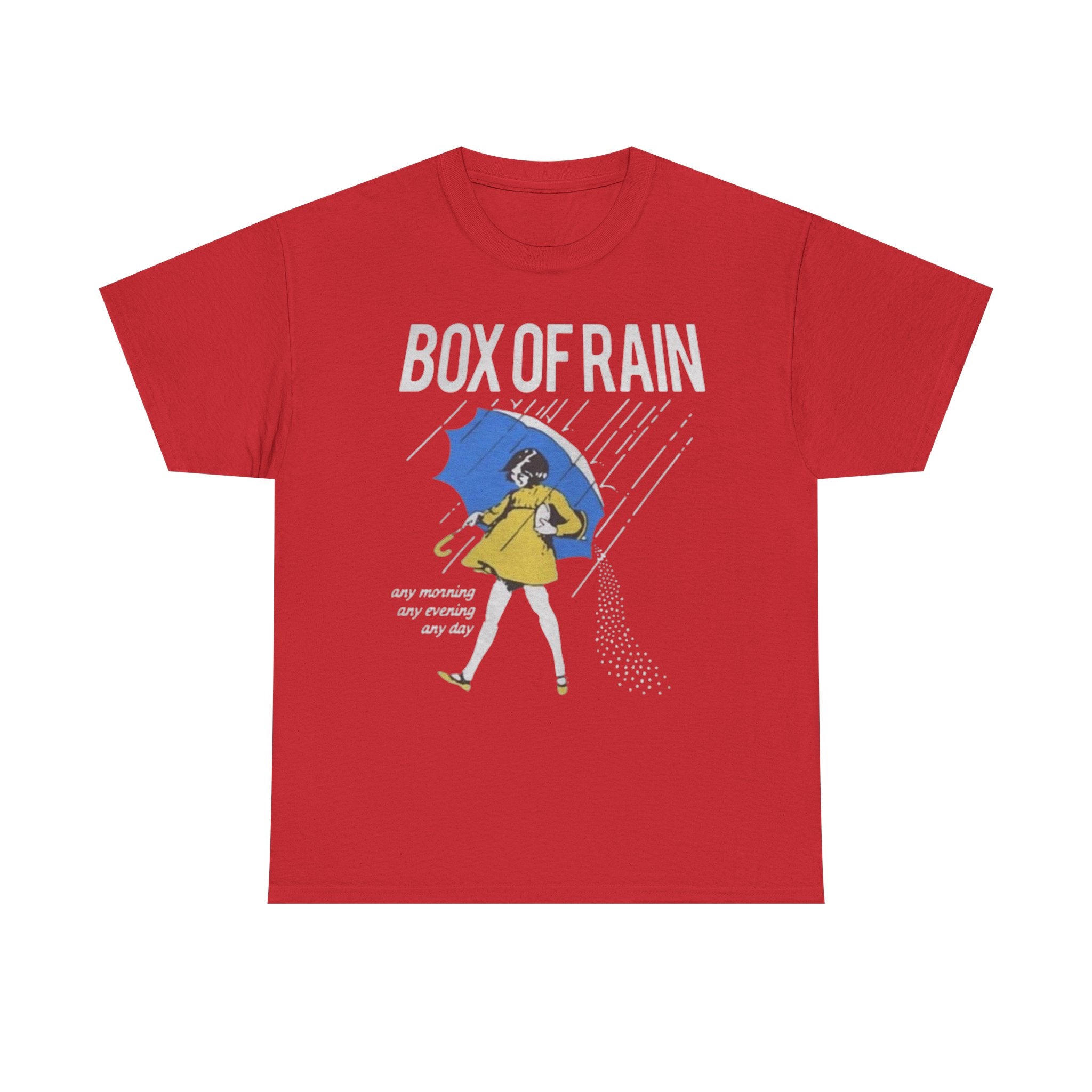 Box of Rain Grateful Dead Tee | Girl with Umbrella, Rainy Day Retro Design