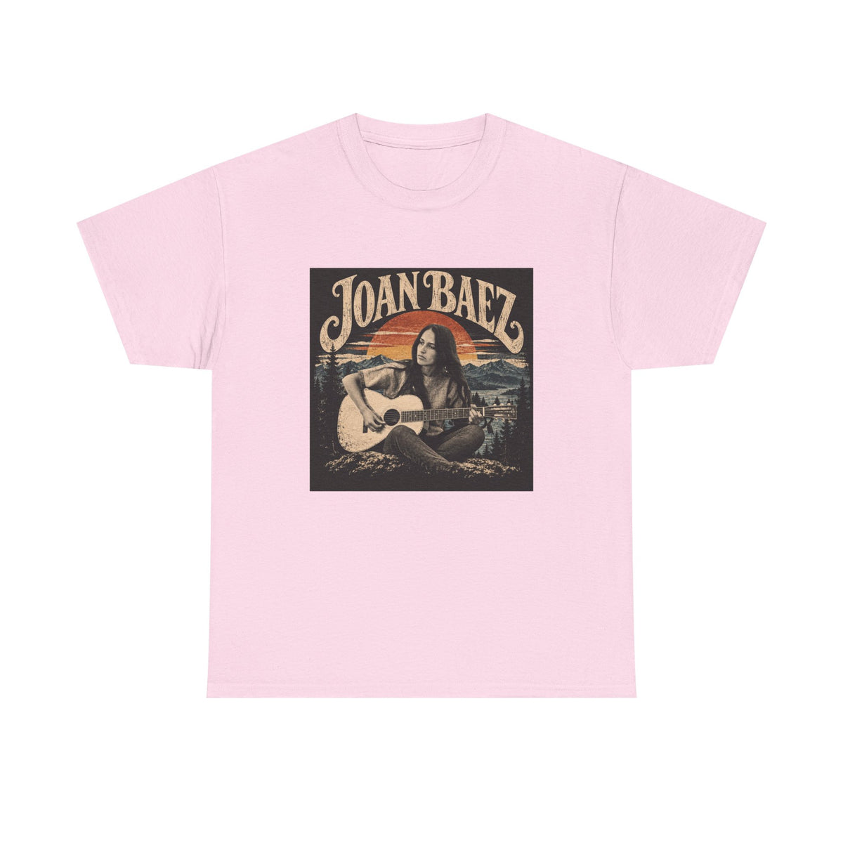 Joan Baez acoustic portrait Tee | Vintage folk musician graphic T-shirt