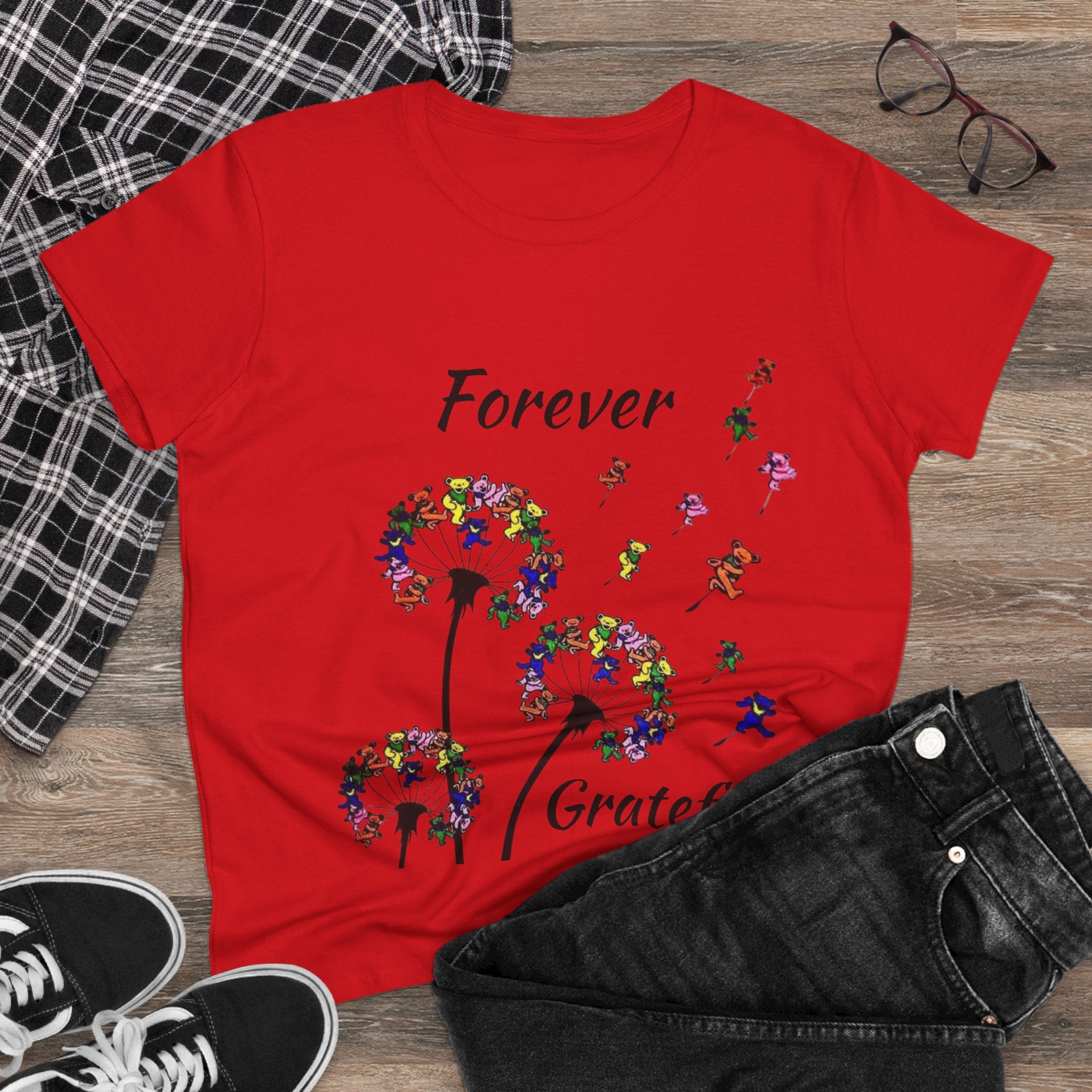 Forever Grateful Dandelion Tee | Grateful Dead Dancing Bears T-Shirt