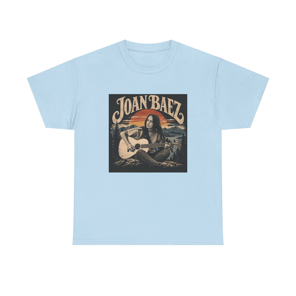 Joan Baez acoustic portrait Tee | Vintage folk musician graphic T-shirt