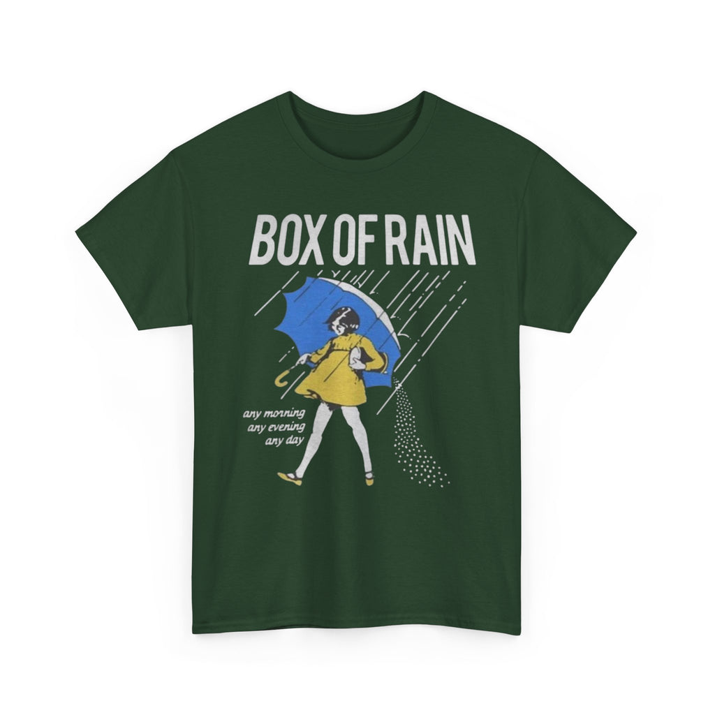 Box of Rain Grateful Dead Tee | Girl with Umbrella, Rainy Day Retro Design