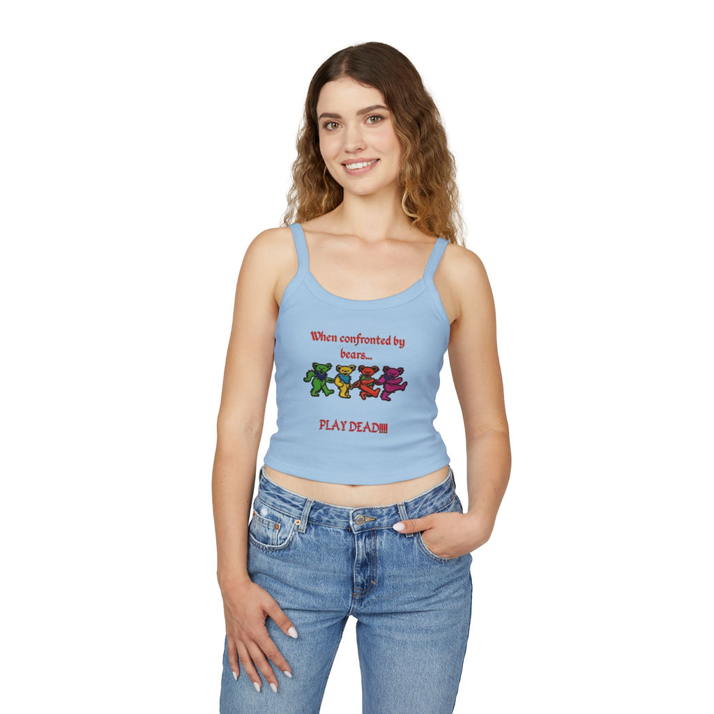 Grateful Dead Style Dancing Bears tank top | "When confronted by bears... PLAY DEAD!!!"