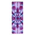 Purple Blue Tie Dye Rubber Yoga Mat | Mandala Burst Pattern