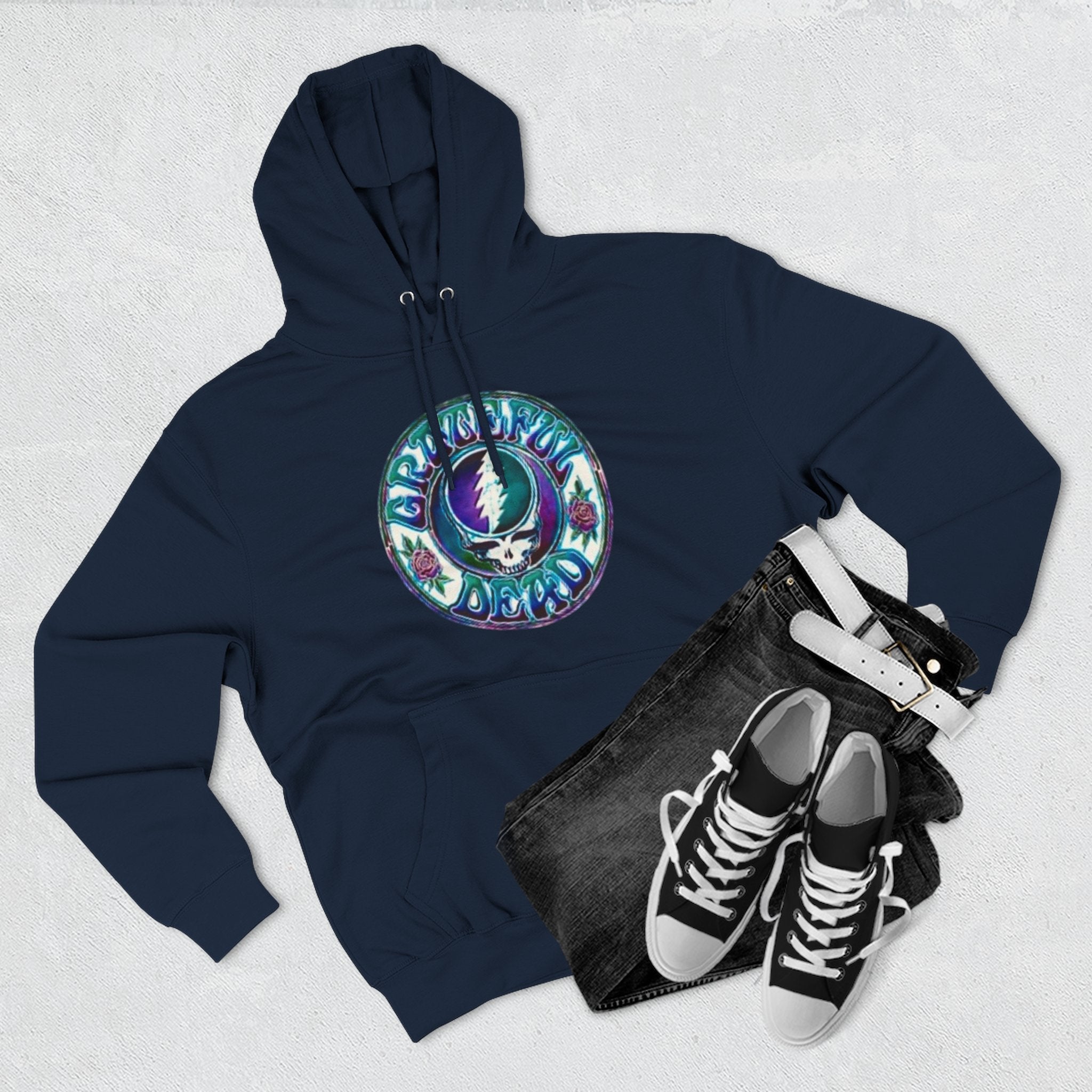 Grateful Dead Steal Your Face skull hoodie | Three-Panel Fleece Hoodie