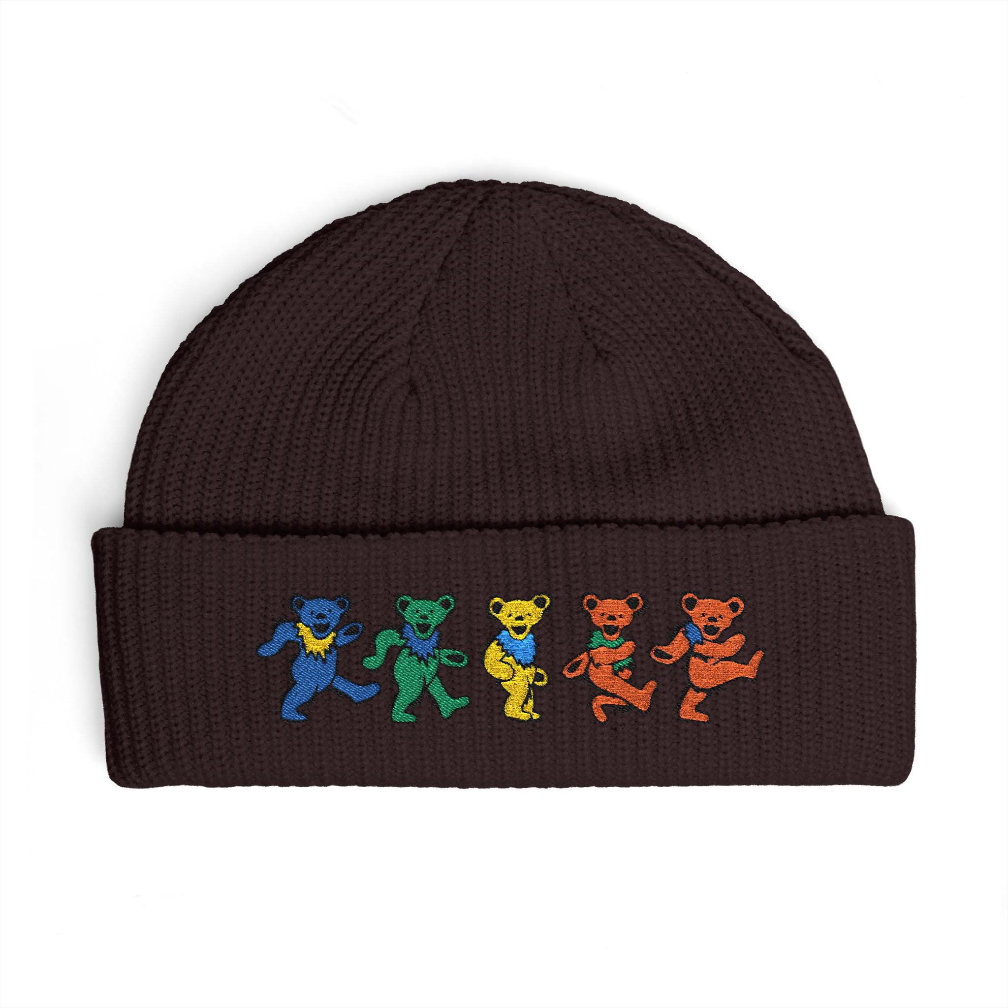 Dancing Tie Dye Bears Cuff Beanie | Embroidered Grateful Dead Style