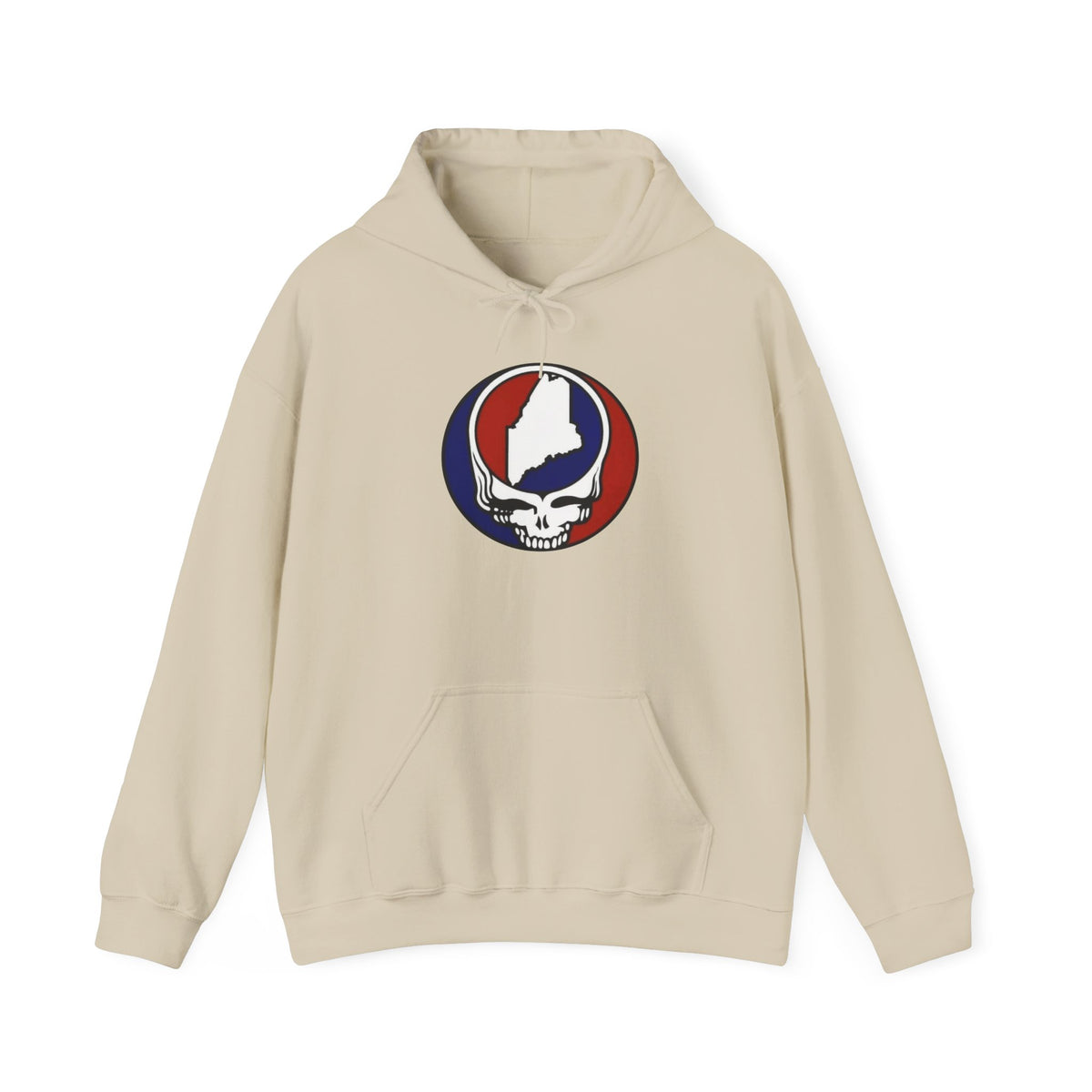 Grateful Dead Maine Skull Hoodie — State Outline Steal Your Face Pullover