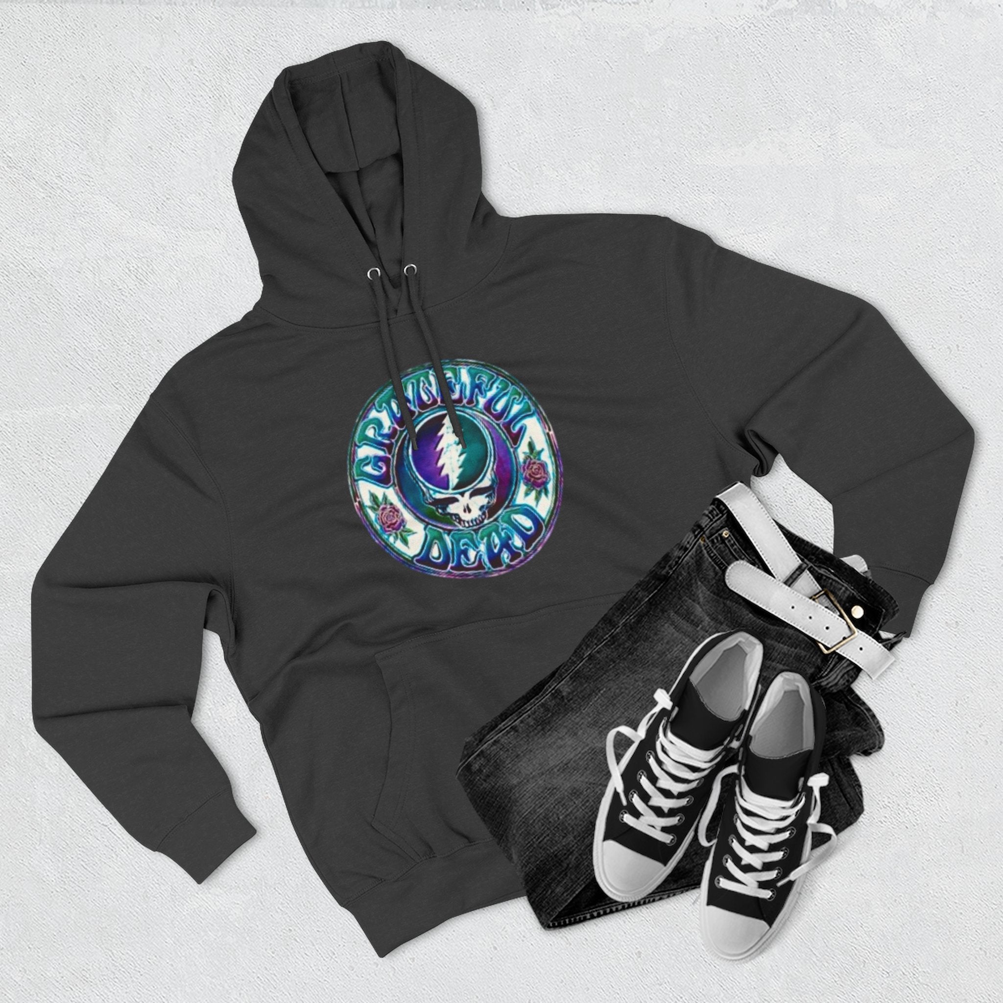 Grateful Dead Steal Your Face skull hoodie | Three-Panel Fleece Hoodie