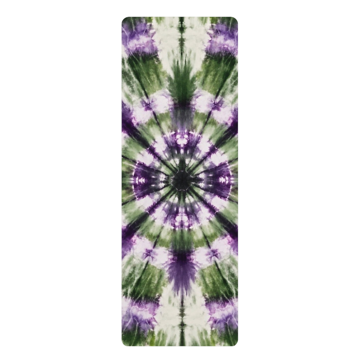 Purple Green Tie Dye Mandala Rubber Yoga Mat