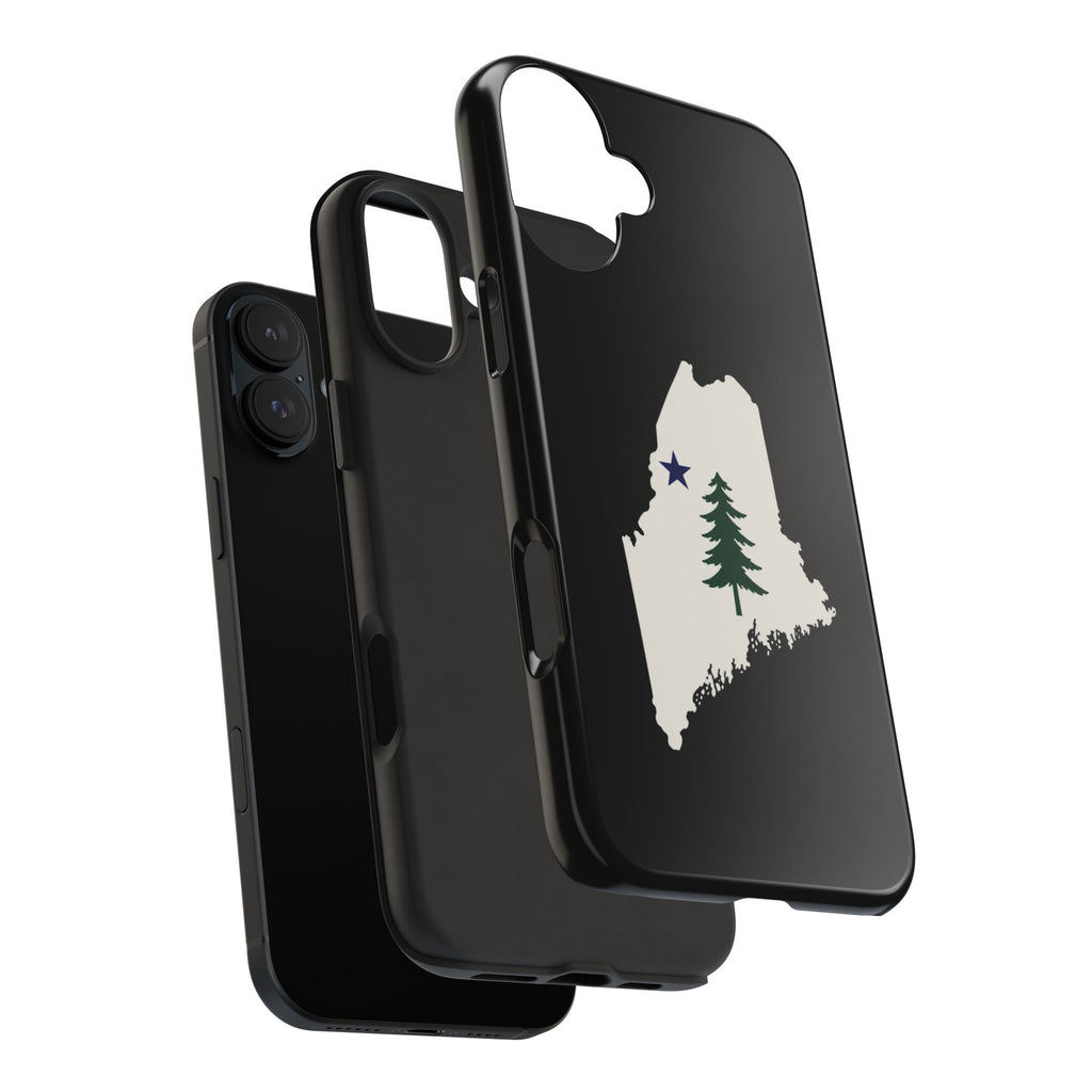 Maine State Outline Phone Case with Pine Tree and Star