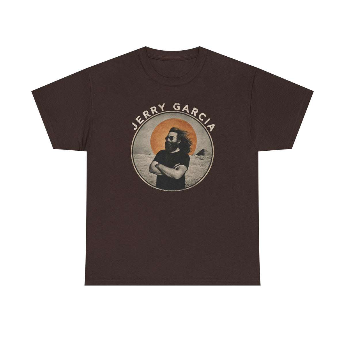 Jerry Garcia Portrait Tee | Retro Sun Circle Band Shirt