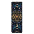 Sacred Geometry Moon Phases Rubber Yoga Mat | Flower of Life Celestial Design