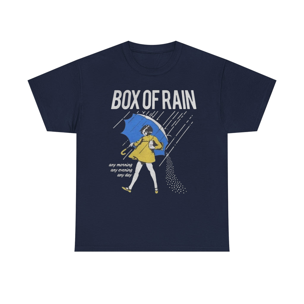 Box of Rain Grateful Dead Tee | Girl with Umbrella, Rainy Day Retro Design