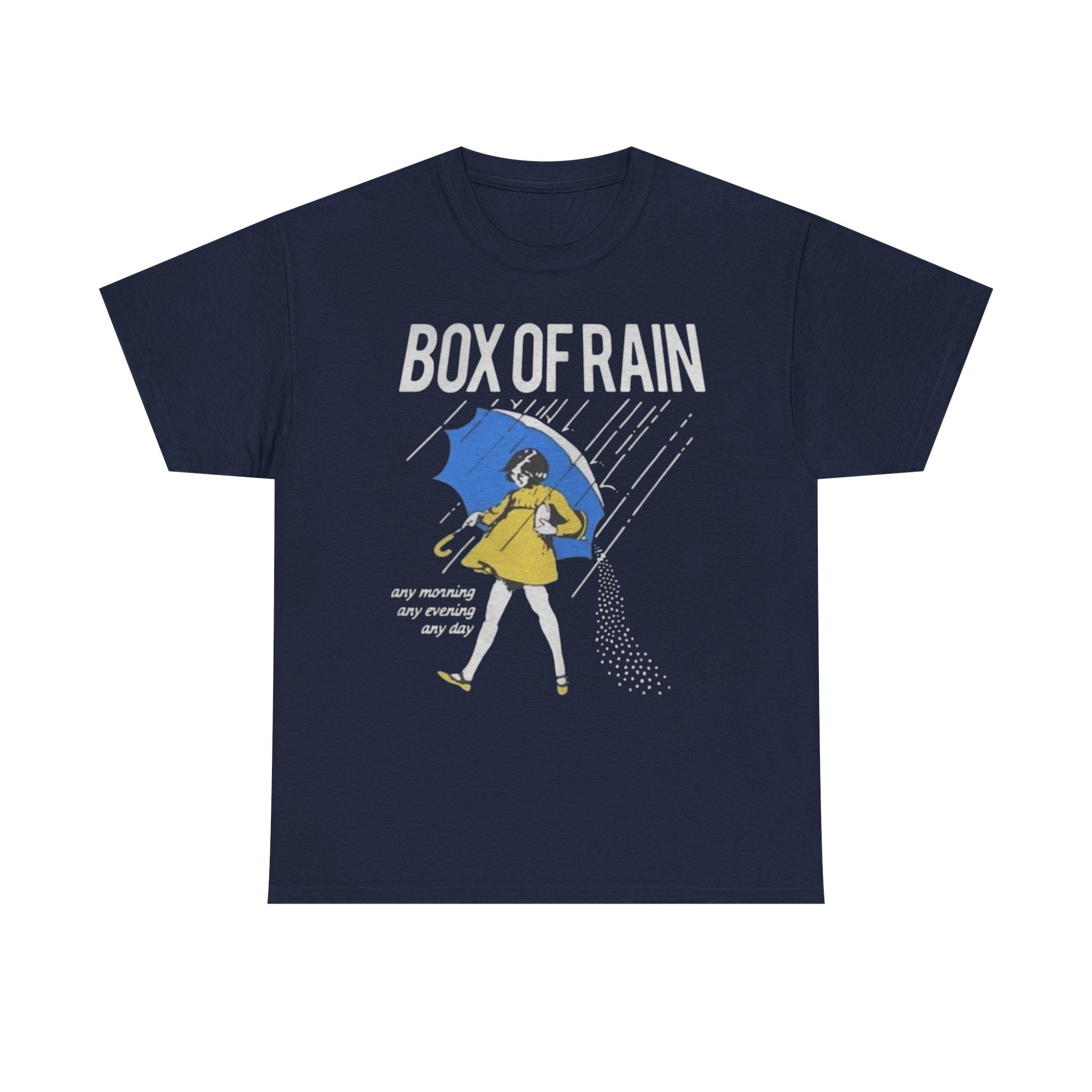 Box of Rain Grateful Dead Tee | Girl with Umbrella, Rainy Day Retro Design