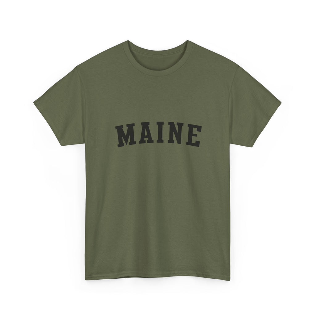Maine arched text Tee | State pride minimalist graphic T-shirt