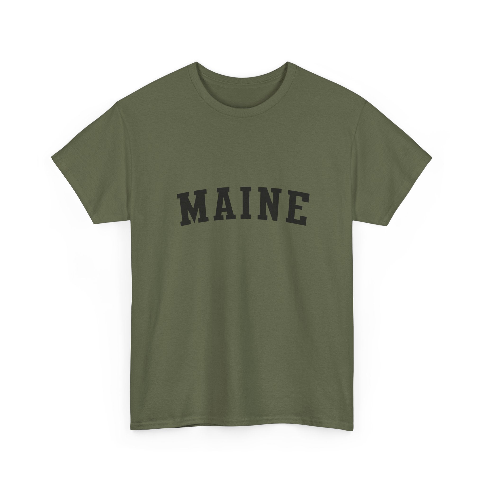 Maine arched text Tee | State pride minimalist graphic T-shirt