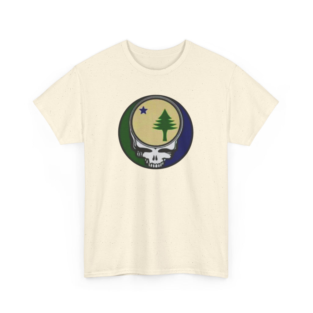 Maine Flag Stealie Grateful Dead Style T-Shirt | Nature Skull Tee