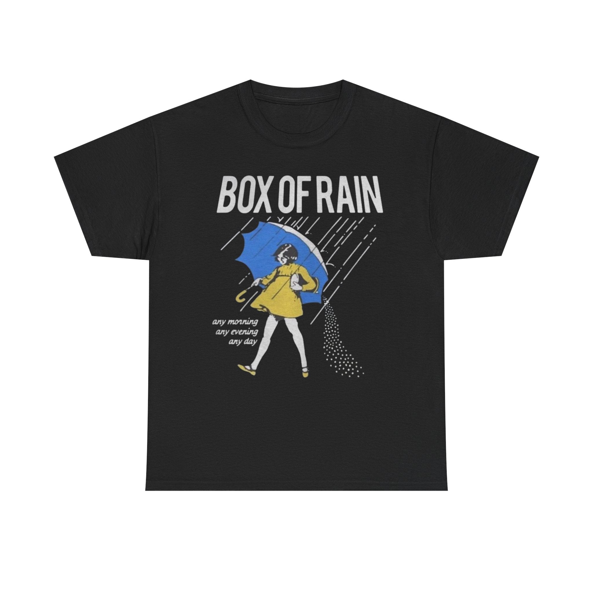 Box of Rain Grateful Dead Tee | Girl with Umbrella, Rainy Day Retro Design