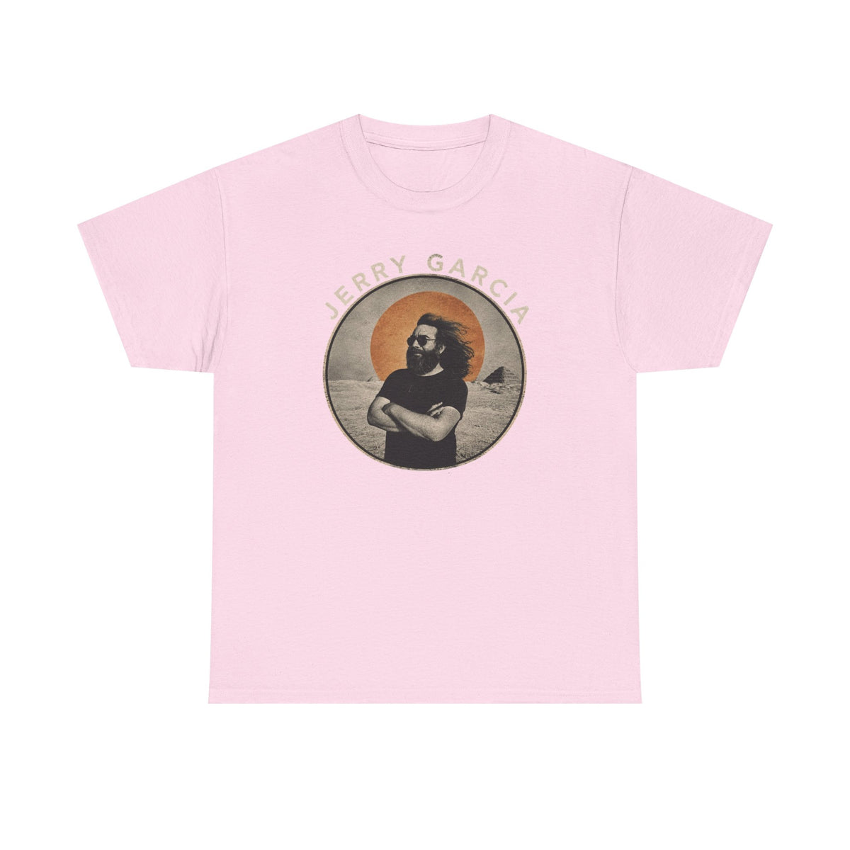 Jerry Garcia Portrait Tee | Retro Sun Circle Band Shirt