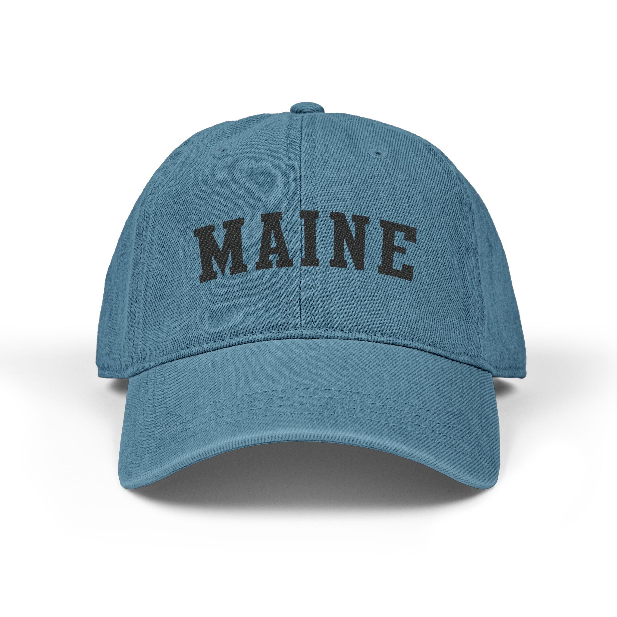 Maine Embroidered Denim Hat | State Lettering Cap