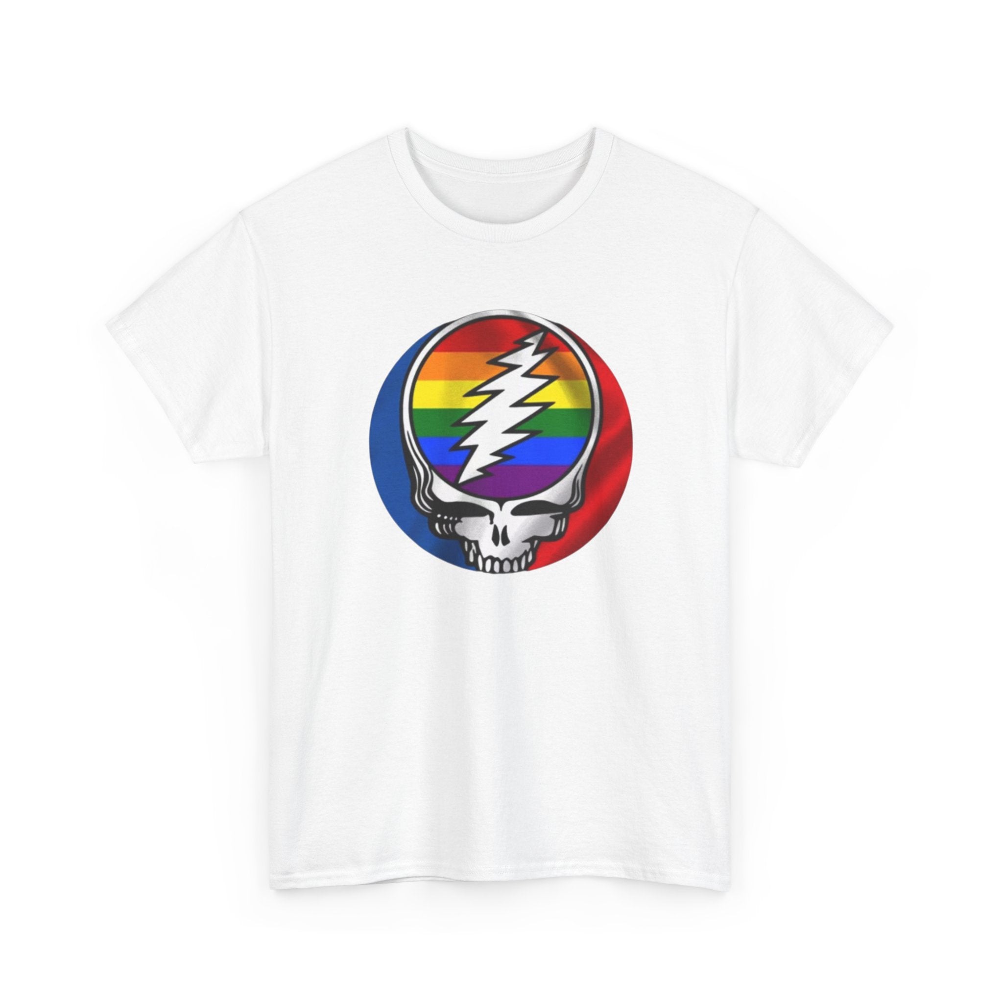 Rainbow Steal Your Face Skull T-Shirt | Grateful Dead Skull Tee