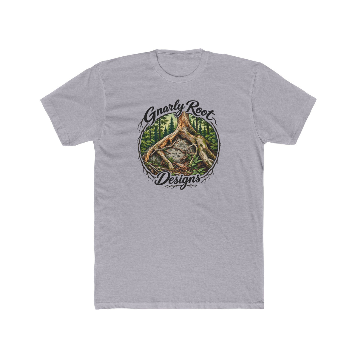 Gnarly Root Designs Forest Tee — "Gnarly Root Designs" Graphic T‑Shirt