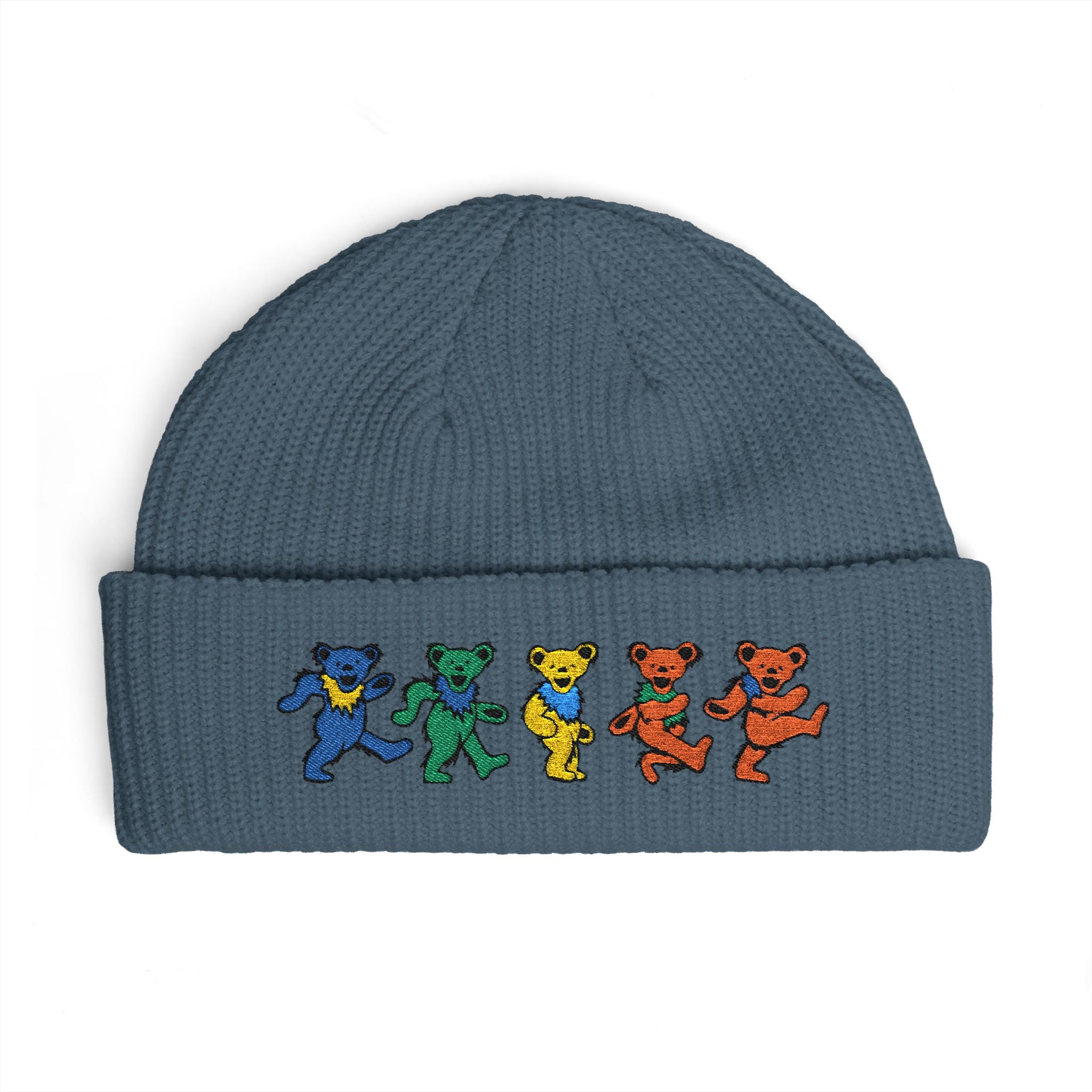 Dancing Tie Dye Bears Cuff Beanie | Embroidered Grateful Dead Style