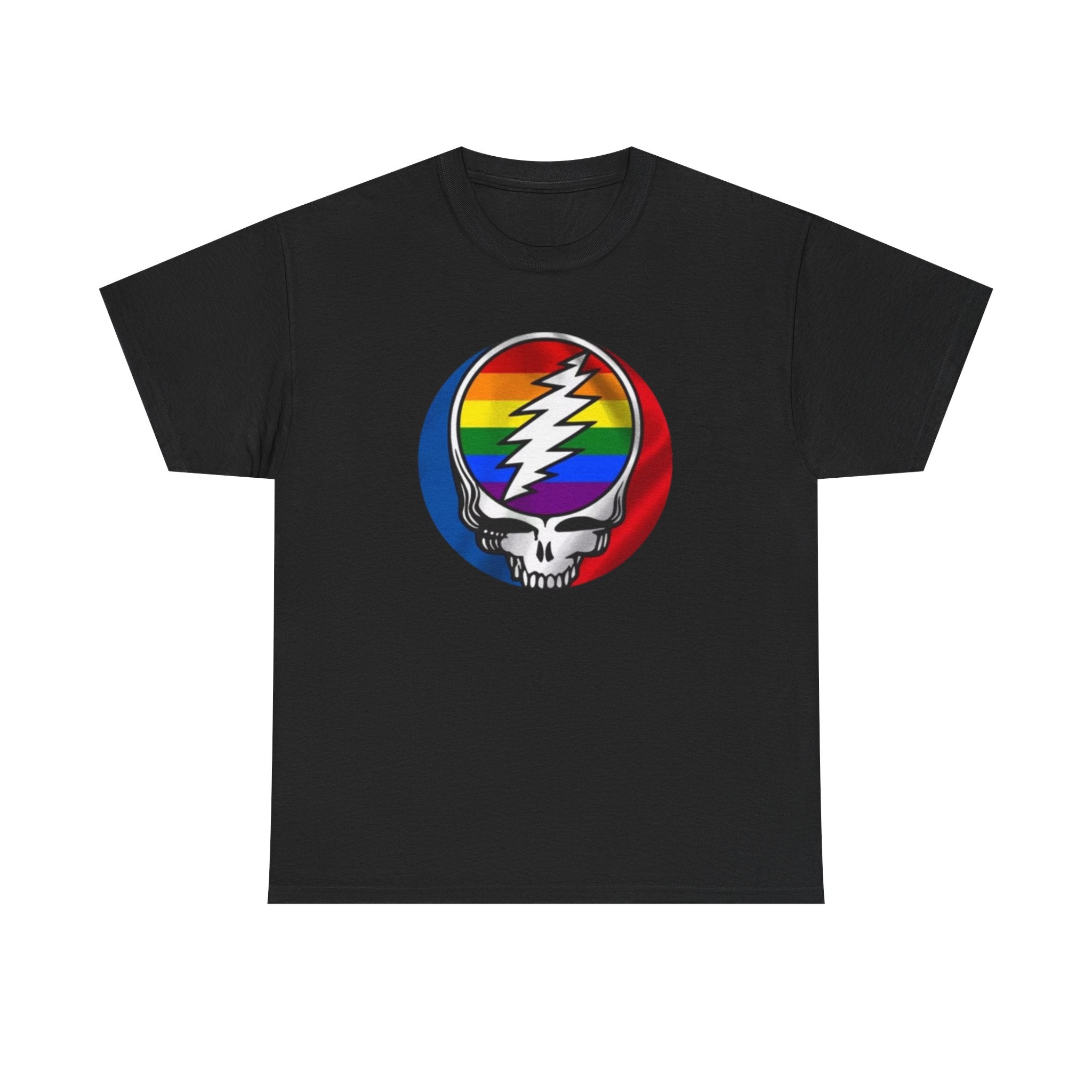 Rainbow Steal Your Face Skull T-Shirt | Grateful Dead Skull Tee