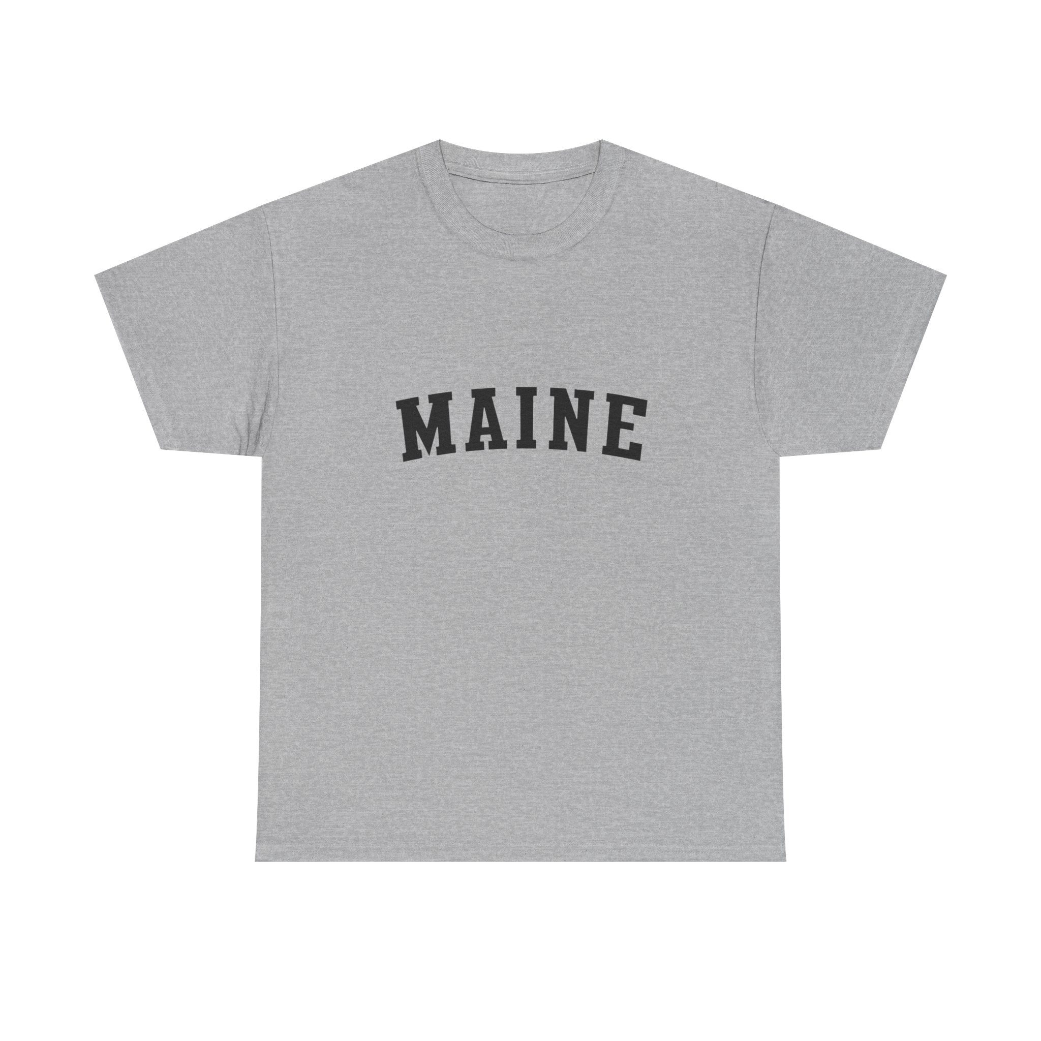 Maine arched text Tee | State pride minimalist graphic T-shirt