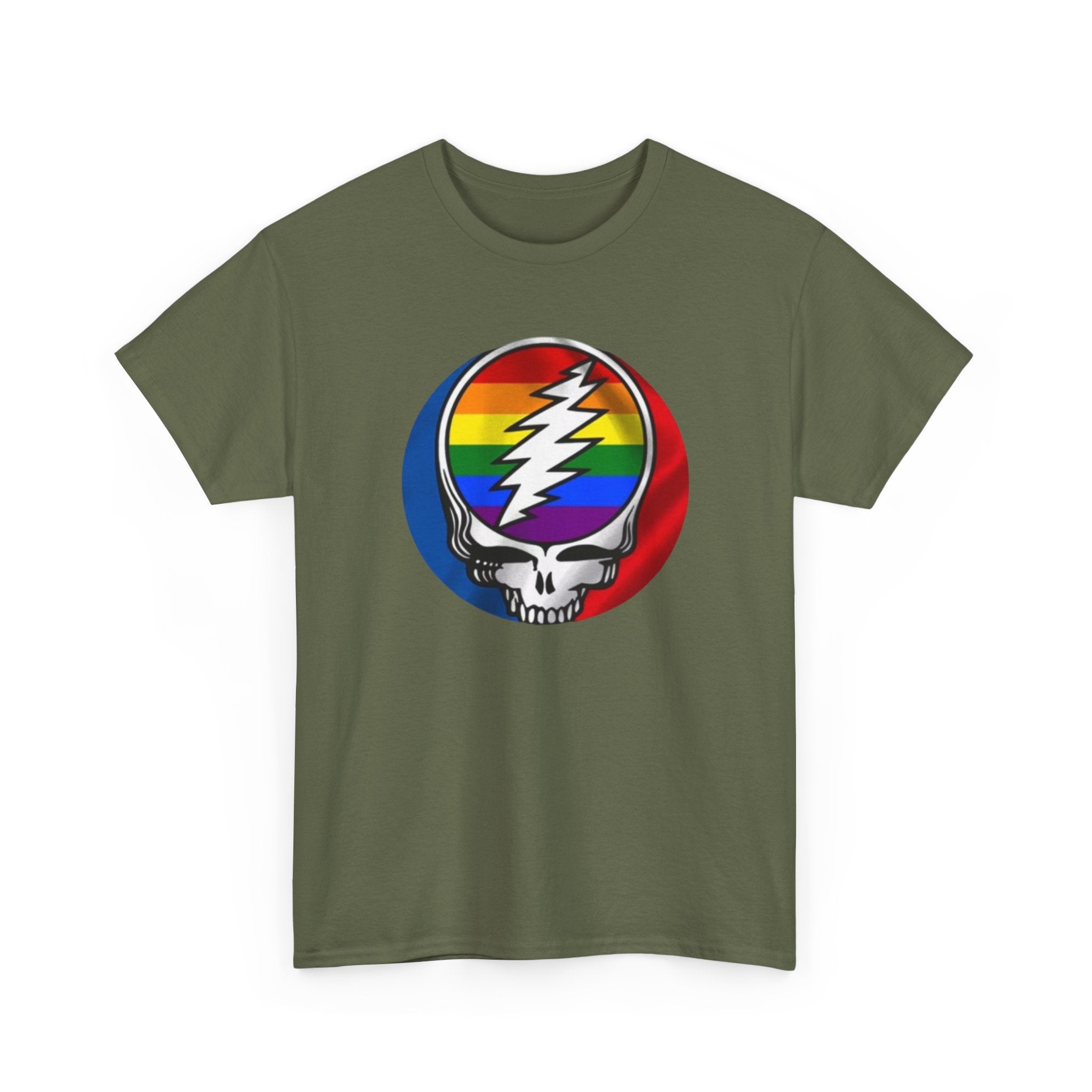 Rainbow Steal Your Face Skull T-Shirt | Grateful Dead Skull Tee