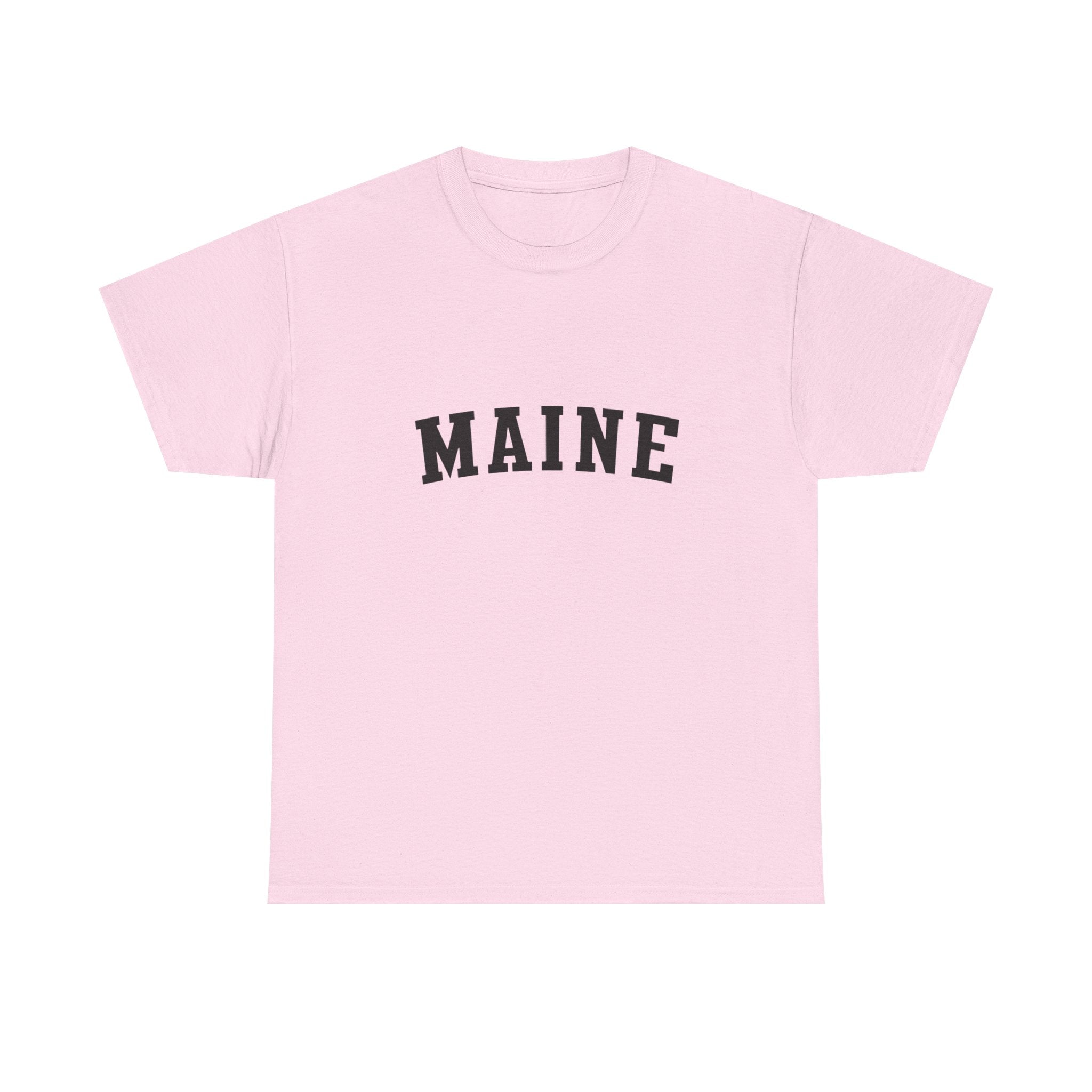 Maine arched text Tee | State pride minimalist graphic T-shirt
