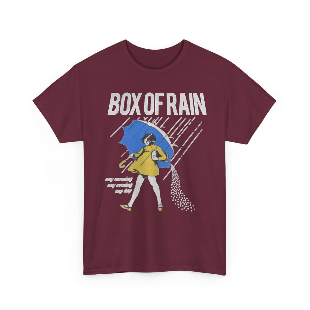 Box of Rain Grateful Dead Tee | Girl with Umbrella, Rainy Day Retro Design