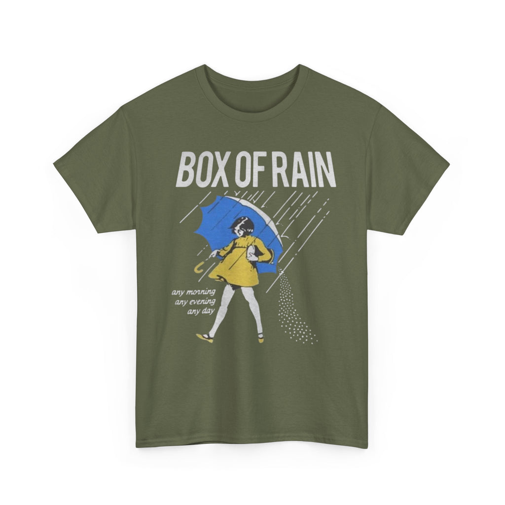 Box of Rain Grateful Dead Tee | Girl with Umbrella, Rainy Day Retro Design