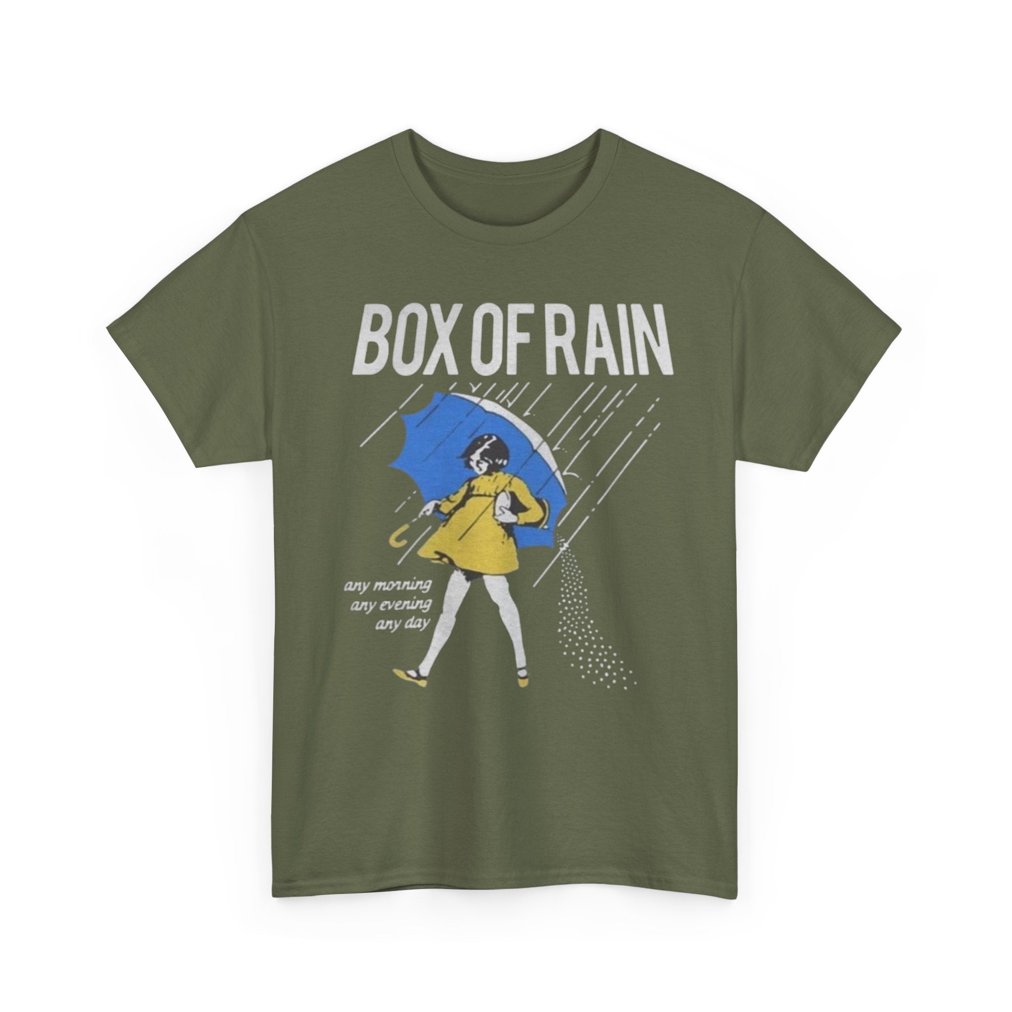 Box of Rain Grateful Dead Tee | Girl with Umbrella, Rainy Day Retro Design