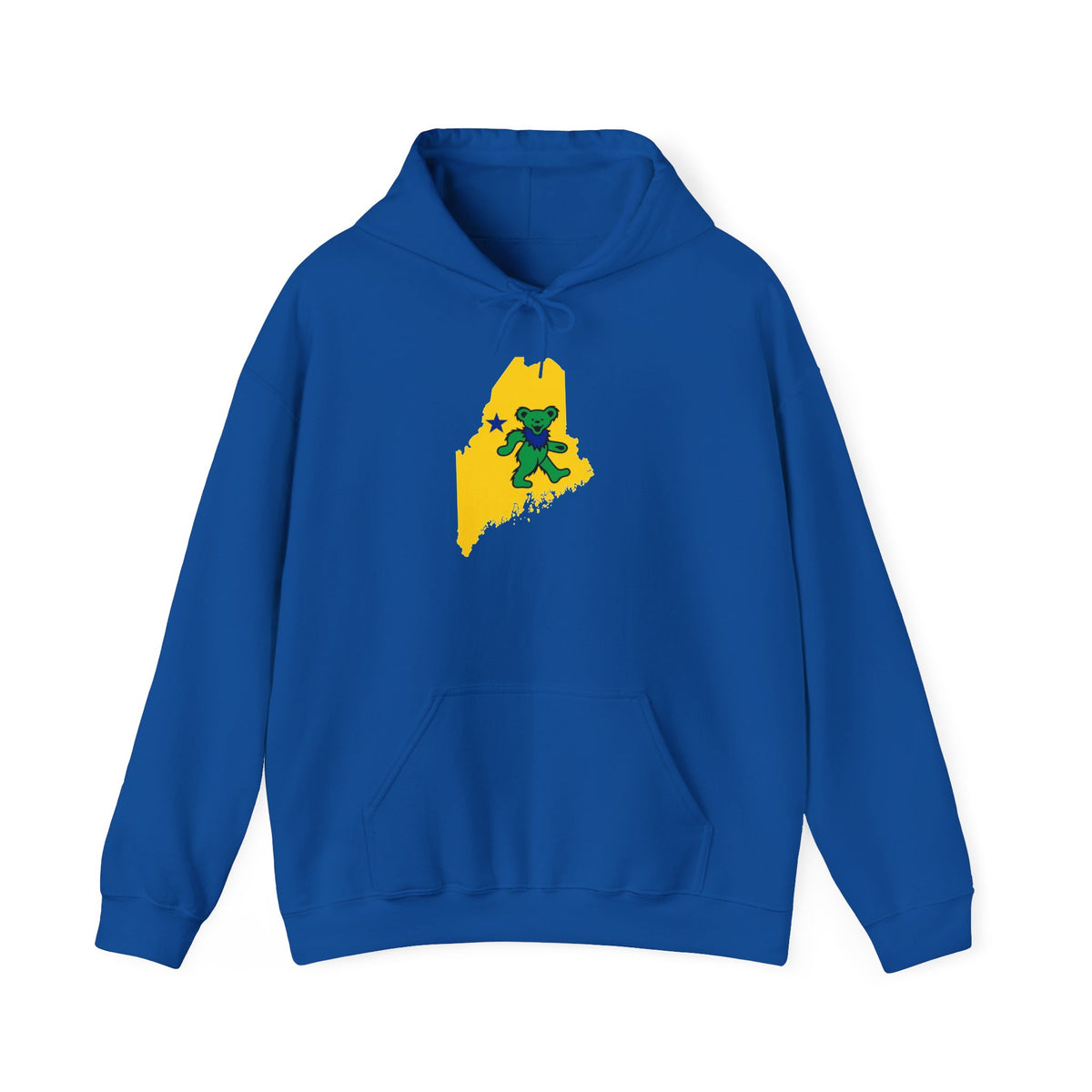 Maine Grateful Dead Bear Hoodie – Maine Outline with Dancing Bear Design