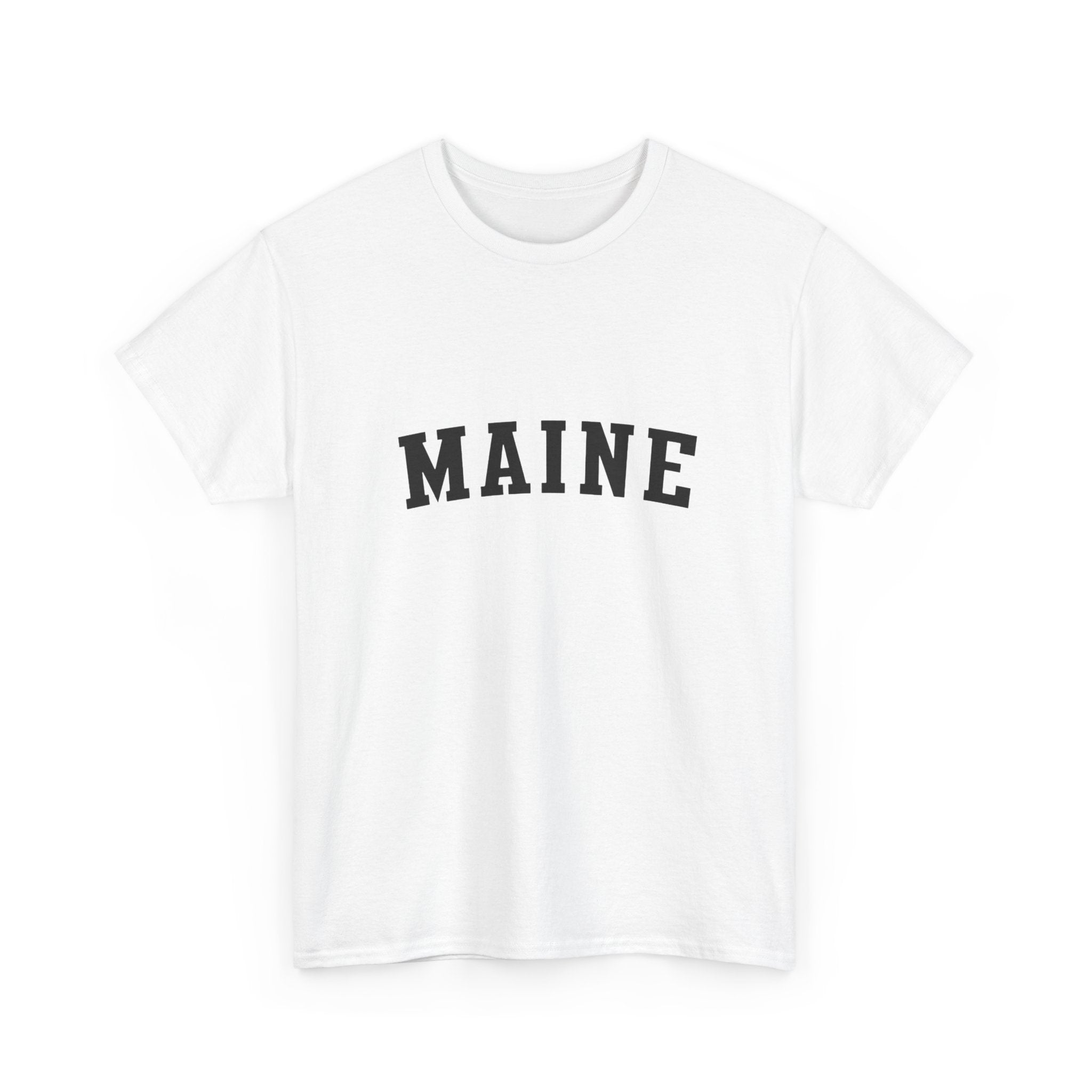 Maine arched text Tee | State pride minimalist graphic T-shirt