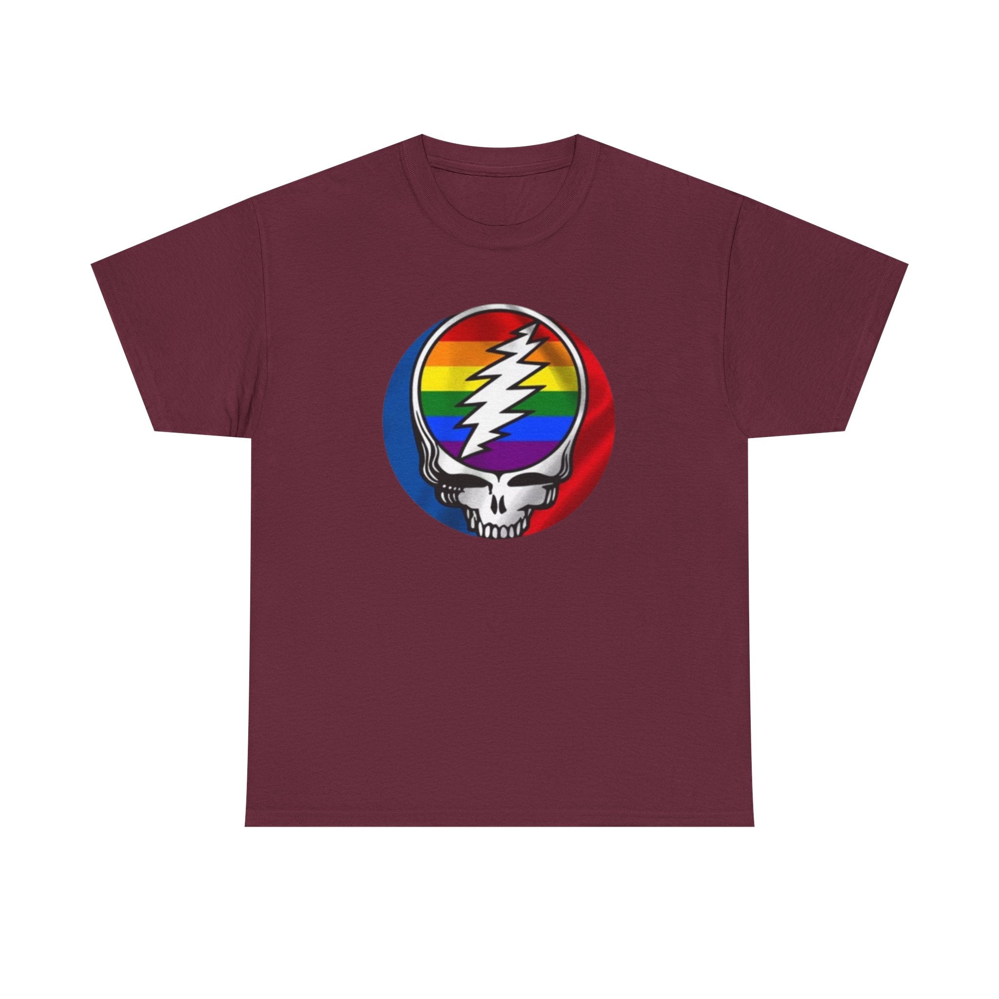 Rainbow Steal Your Face Skull T-Shirt | Grateful Dead Skull Tee