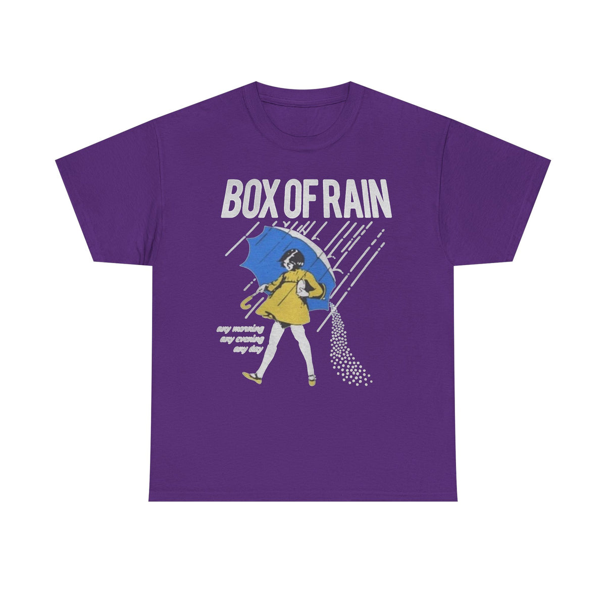 Box of Rain Grateful Dead Tee | Girl with Umbrella, Rainy Day Retro Design