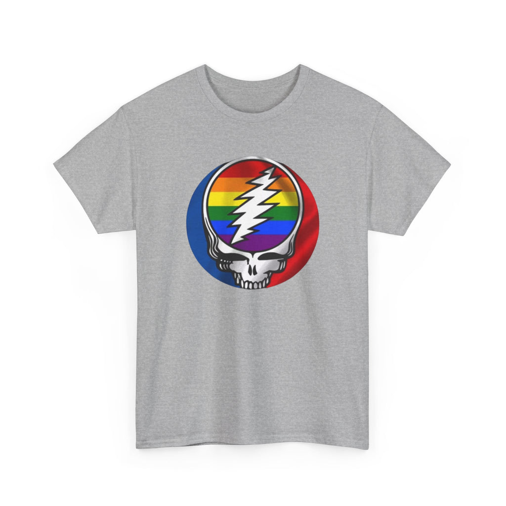 Rainbow Steal Your Face Skull T-Shirt | Grateful Dead Skull Tee