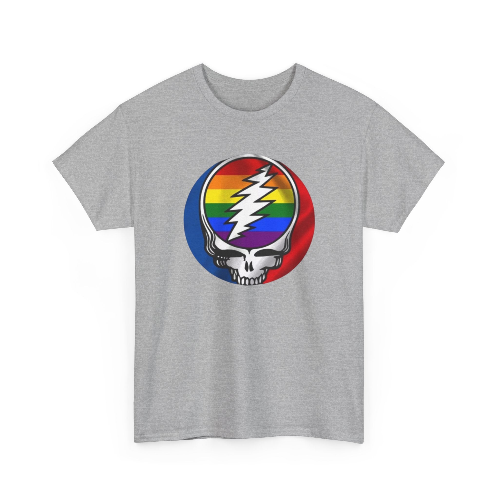 Rainbow Steal Your Face Skull T-Shirt | Grateful Dead Skull Tee