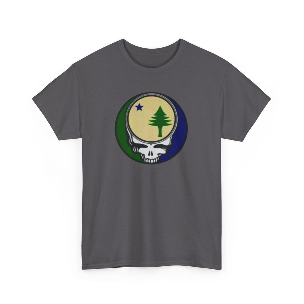 Maine Flag Stealie Grateful Dead Style T-Shirt | Nature Skull Tee