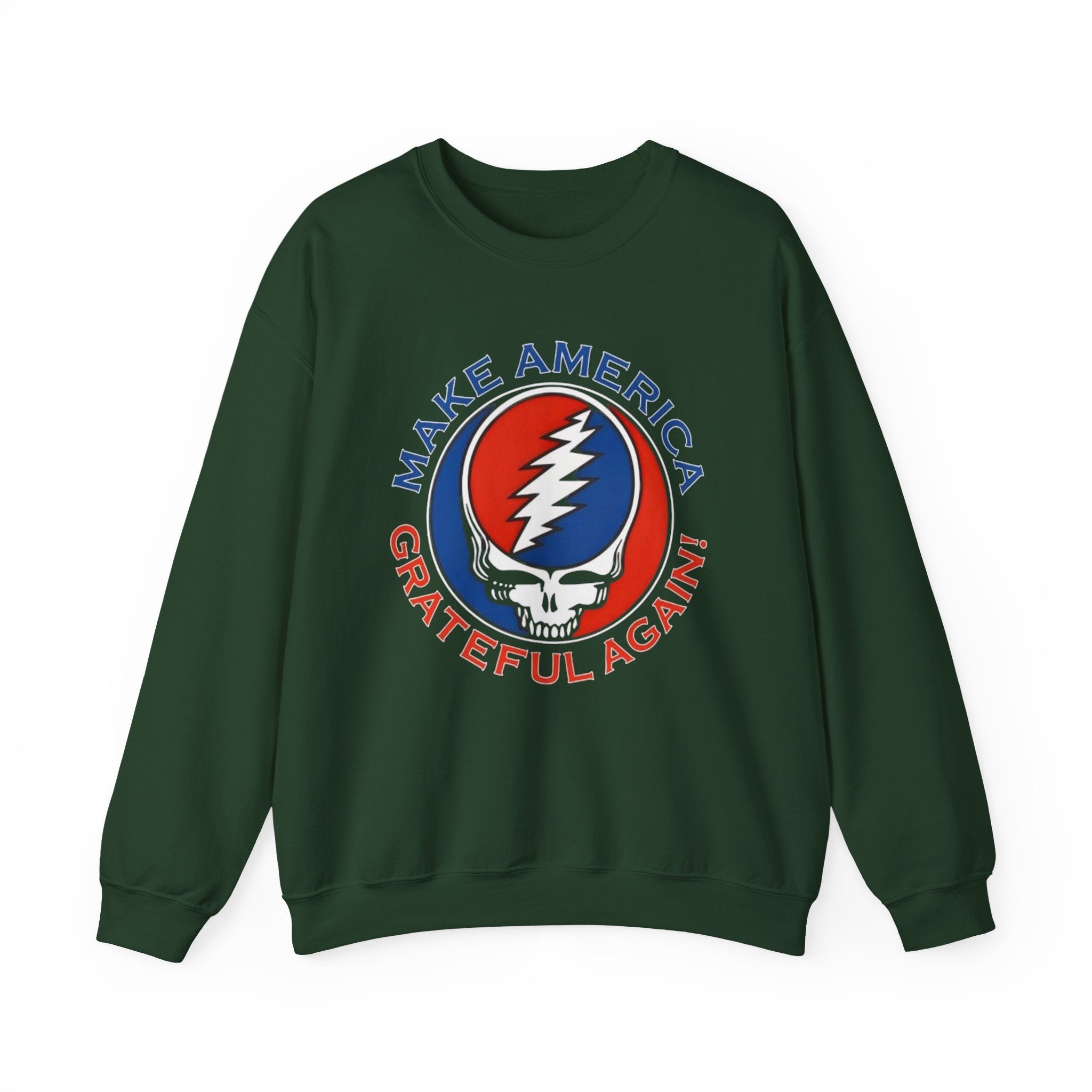 Make America Grateful Again Skull Crewneck Sweatshirt | Grateful Dead Steal Your Face Logo